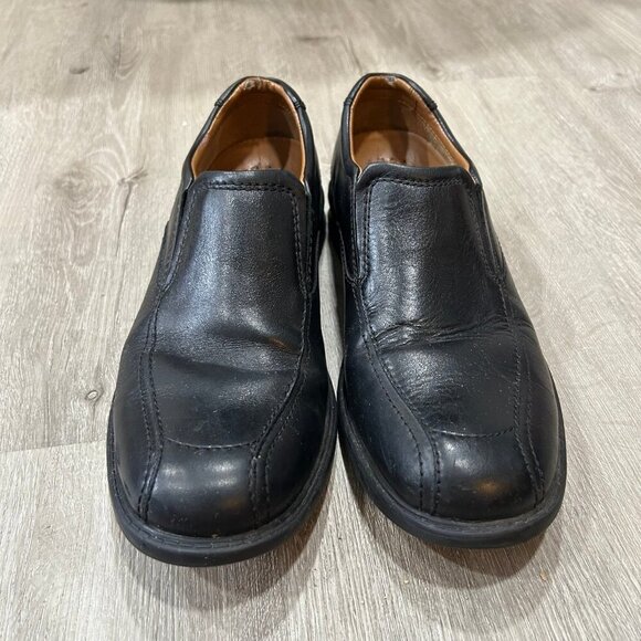 Clarks Black Leather Slip On Loafers Men's Size 9 - Picture 2 of 7